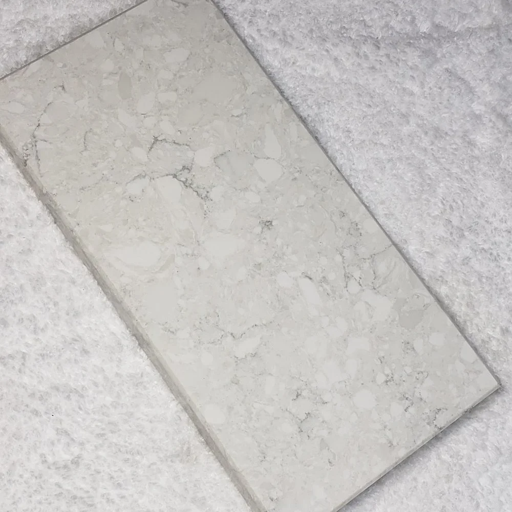 Quartz Stone Cutting Board cheese sushi charcuterie tray 5x10 white cream chunky